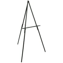 Creative Mark Thrifty Wood Tripod Display Easel Stand for Painting Single Unit- Durable Light Weight and Foldable with Adjustable Angle and Wheel - Drawing & Painting - Black Finish - Ideal For Artist
