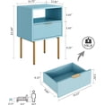 thumbnail image 2 of Nightstand,Mid-Century Modern Bedside Table with Storage Drawer and Open Wood Shelf,Small Gold Frame Side Table for Bedroom,Living Room,, 2 of 8