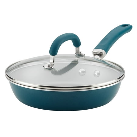 

Rachael Ray 9.5 Create Delicious Aluminum Nonstick Covered Deep Frying Pan Teal Shimmer