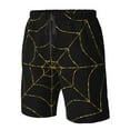 thumbnail image 2 of Yiaed Golden Spider Web Print Men's Swim Trunks with Lining Quick Dry Sports Shorts Beach Shorts Boardshorts-3X-Large, 2 of 5