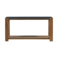 thumbnail image 4 of Harper & Bright Designs Wood Console Table with Bottom Shelf, Contemporary Minimalism Entryway Entrance Table for Hallway Living Room, 59.8'' Black+Brown, 4 of 12