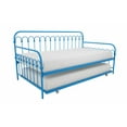 thumbnail image 3 of Novogratz Bright Pop Metal Daybed with Roll Out Trundle - Chic, Stylish, Space-Saving Design - Includes Sturdy Steel Slats (Turquoise, Twin), 3 of 17