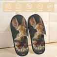thumbnail image 2 of Fotbe Palatial Style Flower Rabbit Pattern Women's Fuzzy Slippers Plush Slippers Fluffy Winter House Shoes Indoor and Outdoor-Large, 2 of 8