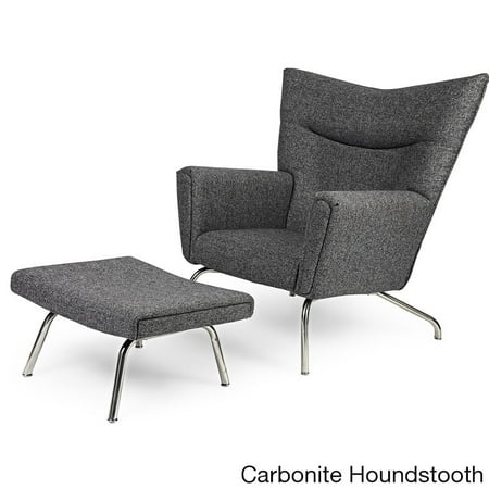 kardiel hans j wegner style wing chair ottoman danish size