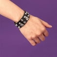thumbnail image 3 of DIEZI Black PU Leather Cuff Wristband Bracelet Goth Gothic Punk Tassel Chain Bracelets For Women Men Armbands Cosplay Jewelry, 3 of 20