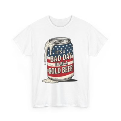 Bad Day 4th of July USA Unisex Heavy Cotton Tee-KHJUL4502-White-S