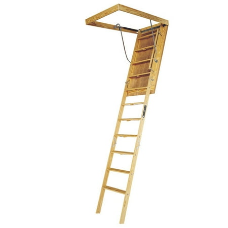 Louisville Ladder L305P 10 ft. Wood Attic Ladder, 350 lbs. Load