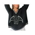thumbnail image 2 of xiaxaixu Women's V Neck Sweaters, Heart Long Sleeve Bat Print Loose Knit Tops, 2 of 5