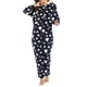thumbnail image 1 of Mono de manga larga con cremallera para mujer, pijama de lana a cuadros y rayas, ropa de dormir cálida y gruesa, otoño, 1 of 4
