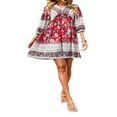 thumbnail image 3 of Femmes Été Décontracté Bohème Robe Ethnique Style Floral Robe d'Impression, 3 of 5