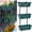 Green, variant on Railing Planter Box Set of 2 Hanging Planters for Fence | Multi-level Railing Planter Boxes, Metal Adjustable Brackets, 6 Plastic Boxes, Drainage Holes, for Deck, Balcony, Green
