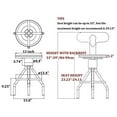 thumbnail image 5 of Set of 2 Industrial Bar Stool-Adjustable Swivel Wood Metal Bar Stool-Counter Height to Extra Tall Farmhouse Bar Stool-24-30 Inch Seat Height-with Backrest, 5 of 5