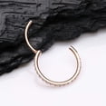 thumbnail image 3 of Rose Gold Brilliant Sparkle Gems Lined Clicker Hoop Ring, 3 of 5