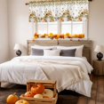 thumbnail image 3 of Fall Pumpkin Valances for Windows, 54 x 18in, Sunflower Maple Leaf Deciduous Pastoral Rod Pocket Kitchen Valance Curtain Light Filtering Window Treatments for Living Room Bedroom, 1 Panel, 3 of 7