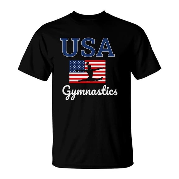 Girl Tumbling Team Gear Gymnast Gymnastics Usa American Flag TShirt