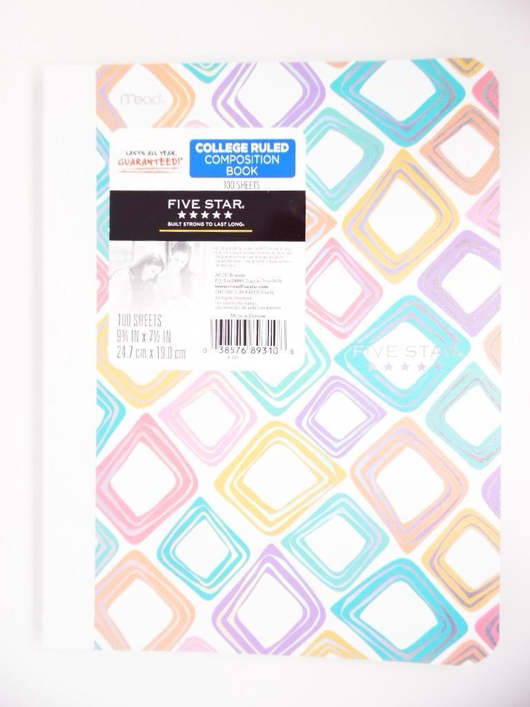 Mead Five Star Geo Diamond Composition Notebook, 9-3/4' x 7-1/2', 100 Sheets
