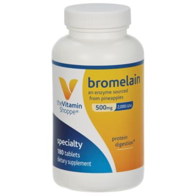 The Vitamin Shoppe Bromelain 500MG  2,000 GDU, Supports Protein Digestion  Absorption, Enzyme Sourced from Pineapples (180
