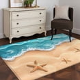 thumbnail image 3 of Ocean Beach Area Rug 4x6 FT, Non Slip Kids Room Carpet, Starfish Sea Waves Coastal Seaside Sand Washable Soft Floor Carpet Non-Shedding Throw Rug for Dorm Kitchen Study Room Home Office Bedside, 3 of 9