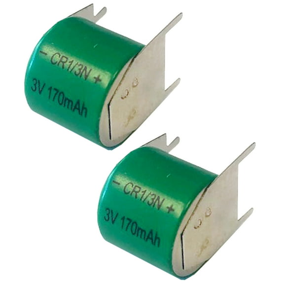 2x 3V 170mAh 3-Pin CMOS Lithium Battery Compatible with CR1/3N-FT1, COMP-15-3
