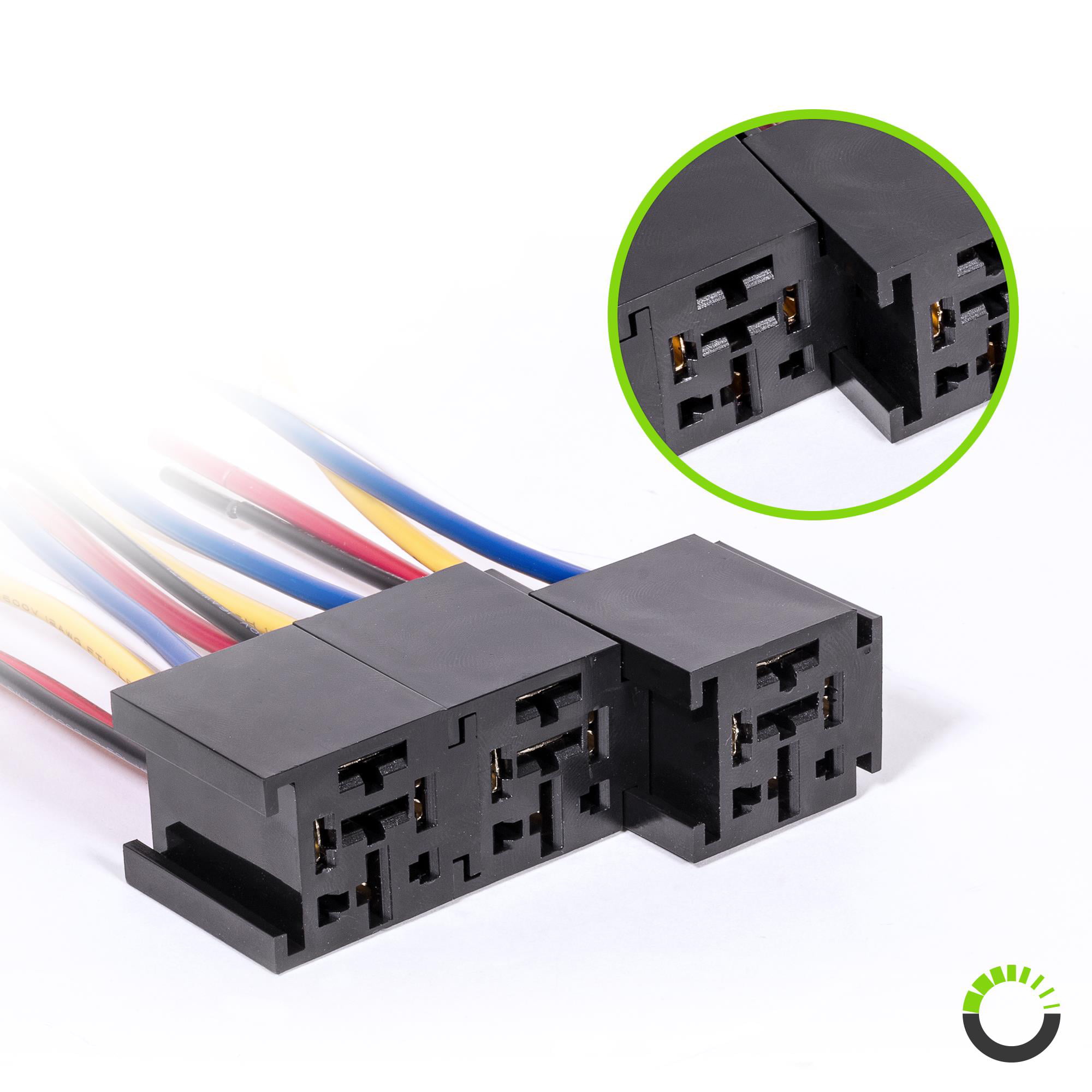 5 Pieces 12V SPDT 5 Pin Automotive Relay with 5 Wires Harness Socket 80 Amp