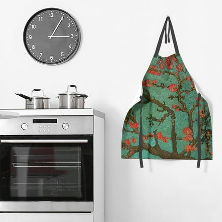 

ArtVerse Almond Blossom Apron - 27 x 30 Green & Red