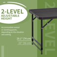 thumbnail image 4 of Foldable Patio Dining Table for 4, Height Adjustable Outdoor Table for Garden Lawn Backyard, Dark Grey, 4 of 7