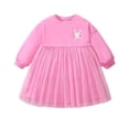 thumbnail image 2 of Odeerbi Niñas Conejito Vestido Sudadera Algodón Tul Princesa Primavera Otoño Malla Manga Larga Vestido, 2 of 7