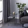 thumbnail image 3 of DecMode 22" x 23" Black Metal Modern Accent Table, 3 of 12