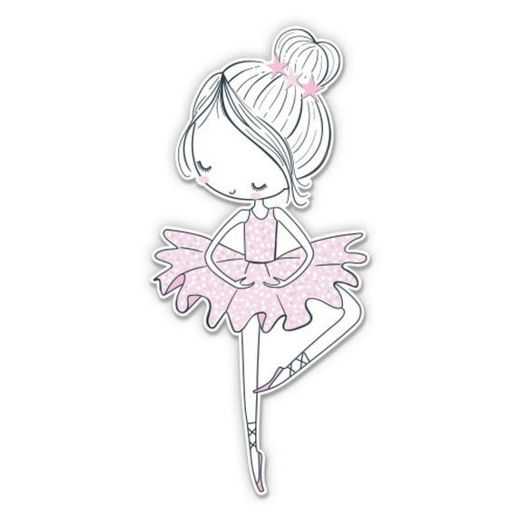 Cute Ballerina Ballet Dancer - 3" Vinyl Sticker - For Car Laptop Water Bottle Phone - Waterproof Decal
