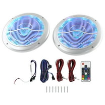 Rockville RMC65LS 6.5" 600w 2-Way Silver Marine Speakers/Multi Color LED Remote