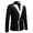 Black, variant on Mens Suit Jacket Modern Tailored Two Button Slim Fit Autumn Winter Casual Jacket with Stylish Contrast Panel for Business and Events Coats for Men Black M