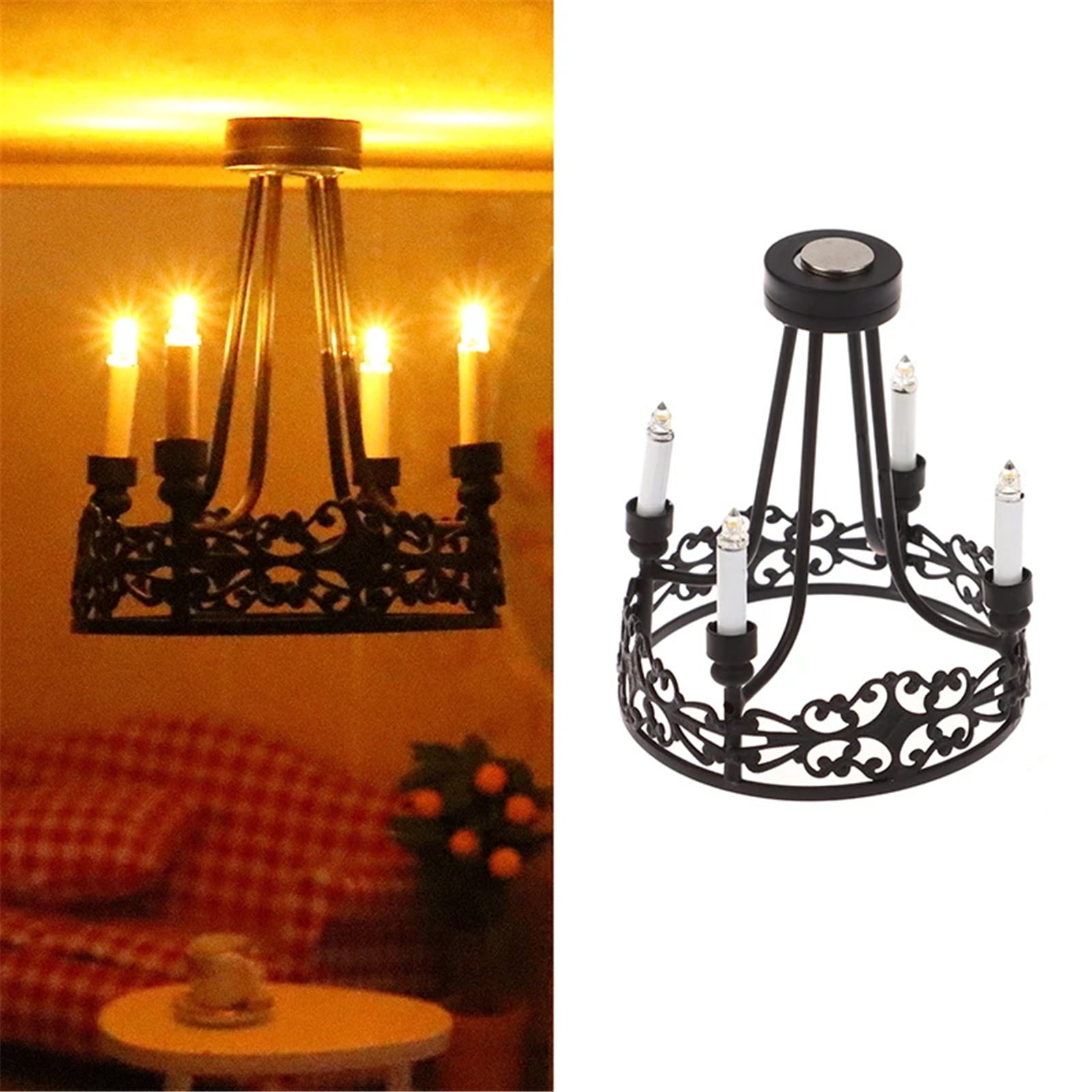 Dollhouses Chandelier Lighting Toy Furnishings Figure Ceiling Lamp Model Decorations for Dollhouses Accessories
