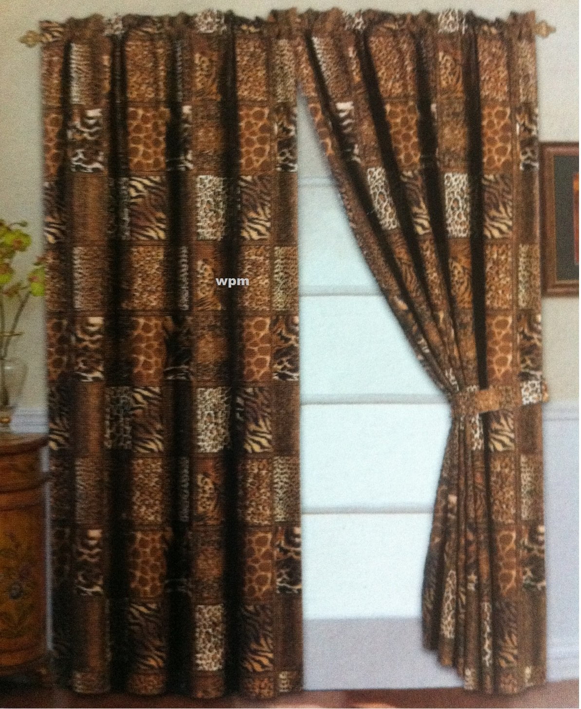 Assorted Sizes Exotic Tiger & Zebra Printed Sheer Voile Safari Window Curtains 
