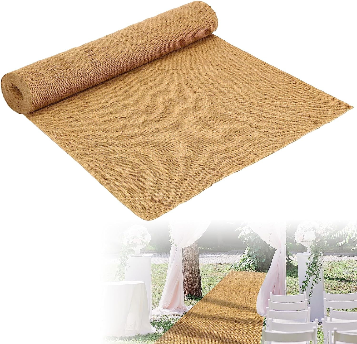 Extra Long Natural Burlap Wedding Aisle Runner Jute Burlap Aisle Runner for Wedding Ceremony ...