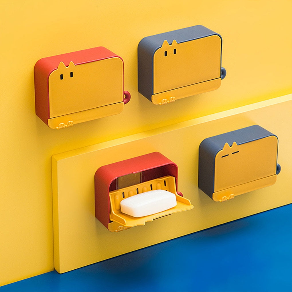 Shower Soap Holder Lidded Wall Mount Boxes Soaps Holding Box Holders