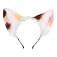 thumbnail image 2 of Diadema con orejas de piel sintética de zorro y gato, bonita de Halloween, Cosplay, Animal hecho a mano Multicolor jinwen sombreros de cosplay, 2 of 7