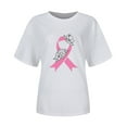 thumbnail image 3 of TSADFHJI Chandails en Molleton pour Femmes Sans Capuche Mode Décontractée Imprimé Ruban Promotionnel International Manches Courtes Col Rond T-Shirt Haut TTG Blanc, 3 of 3