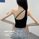 thumbnail image 3 of Tops cortos para mujer con canalé en los hombros y sin costuras para hacer ejercicio, 3 of 5