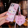 thumbnail image 2 of Compatible iPhone 12 Pro Max Case 3D Cute Cartoon Cat Arc Mirror Design Conch Cover Clear Fluffy Tee Shiny Crystal Lanyard for iPhone 12 Pro Max 6.7 inch, 2 of 4