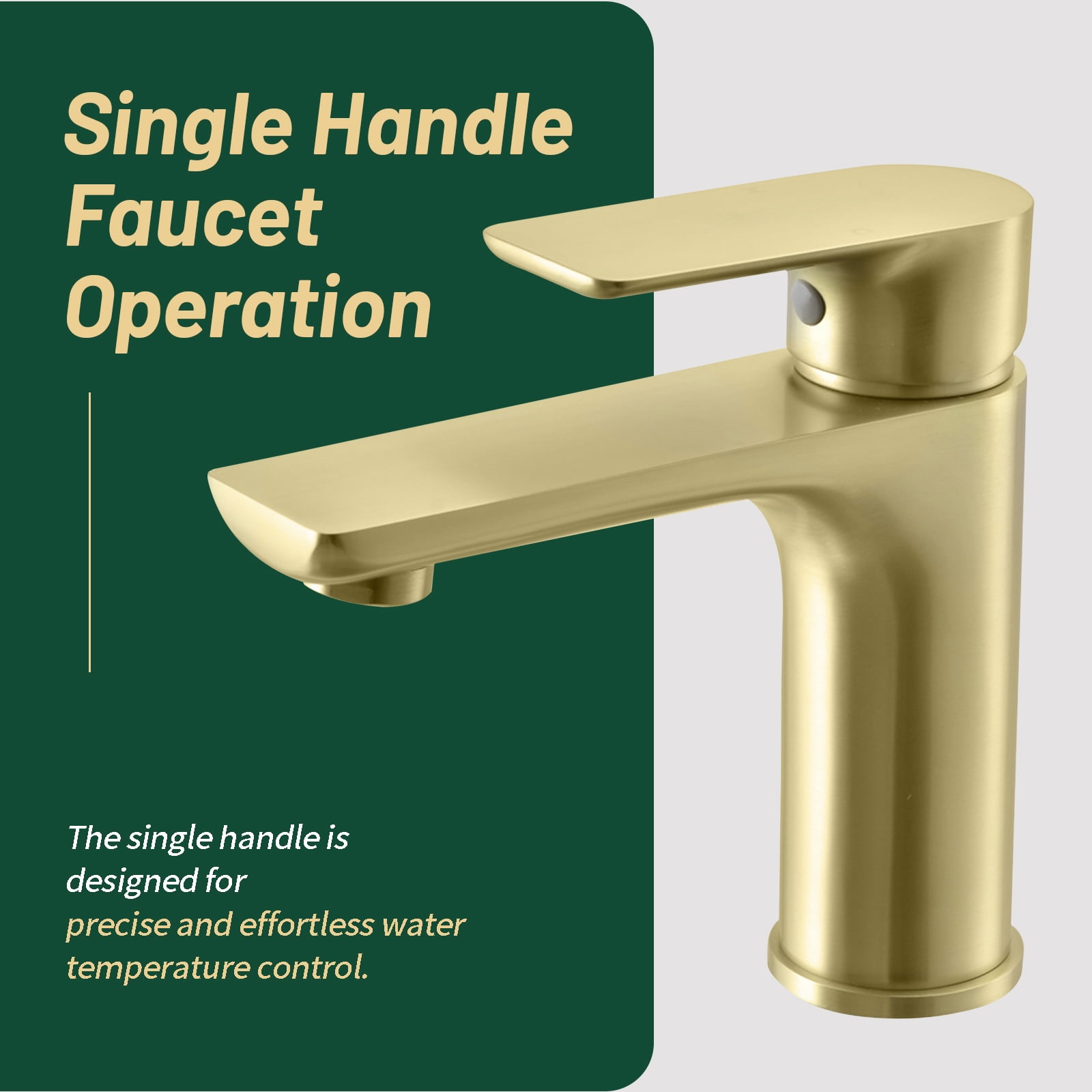 Cobbe Single Handle Vanity Sink Faucets Single-Hole Installation Bathroom Faucet Brushed Gold