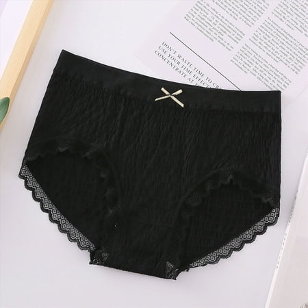 Meiodtion Underwear for Women No Show Thong Comfort Seamless Panty Cute Cheeky Bikini Elastic Waist Panties  Black  M