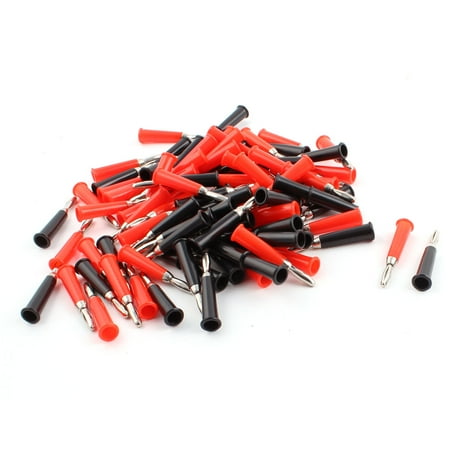 Black Horn Plug - Unique Bargains Audio Speaker 4mm Male Banana Horn Plug Connector Adapter Black Red 50 Pairs