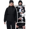 thumbnail image 3 of Pdbokew Women's Winter Coats Waterproof Snow Ski Jacket Warm Fleece Black 2XL, 3 of 9