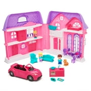 Kid Connection Folding Dollhouse Play Set, Pink & Purple, 20 Pieces