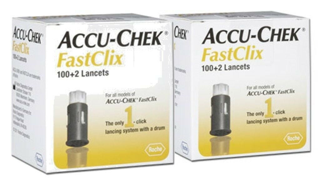 2 Pack AccuChek Fastclix Lancets, 204 Count