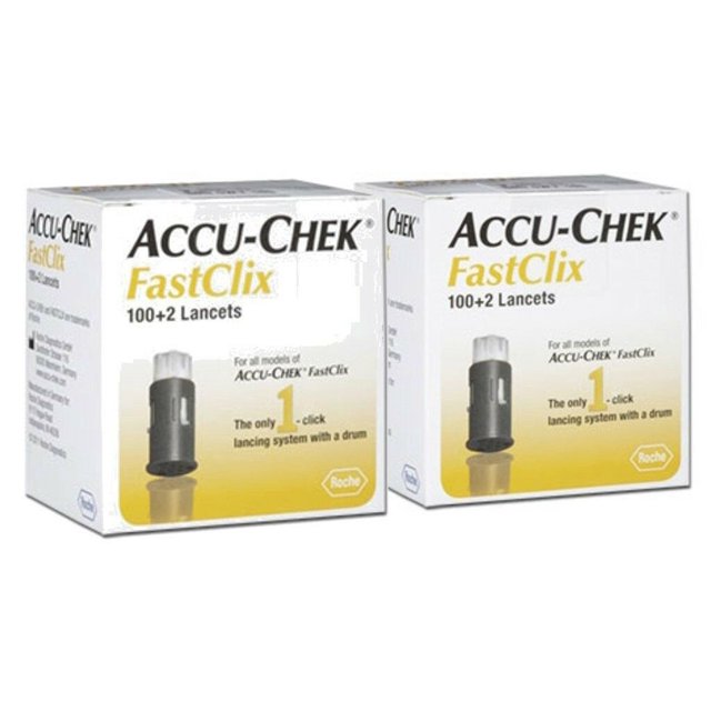 2 Pack AccuChek Fastclix Lancets, 204 Count