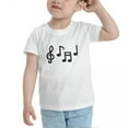 thumbnail image 3 of Musical Note Line Art Short Sleeve Cute Toddler T-Shirts for Boys Girls (White, Youth S), 3 of 5