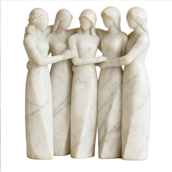 A Sister Sculpture Handmade Marble Texture Resin Figurine For Friendship Decor