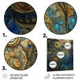 thumbnail image 3 of Designart "Melodies of Boho Blue And Gold II" Boho Feather Metal Art Living Room, 3 of 5