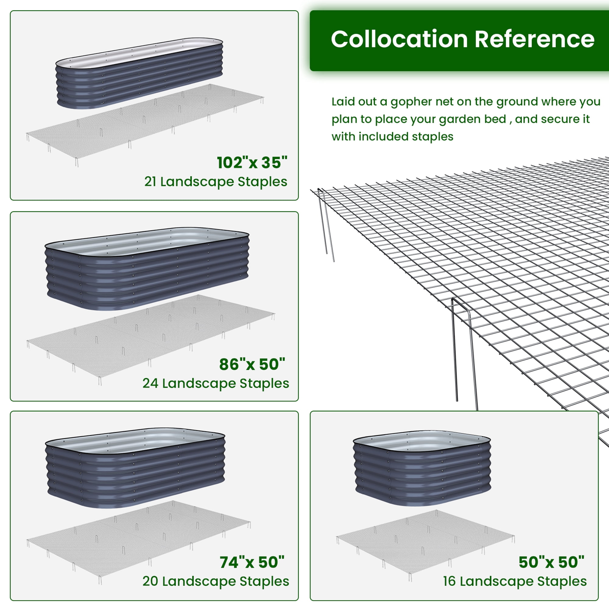 Olle Cage Wire 18 Gauge 3/4 inch Wire Fence Rolls 35 inch X 102 inch 304 Stainless Steel Wire Mesh with 21 Galvanized Steel Staples Gopher Barrier Welded Wire Fencing Rodent Mesh